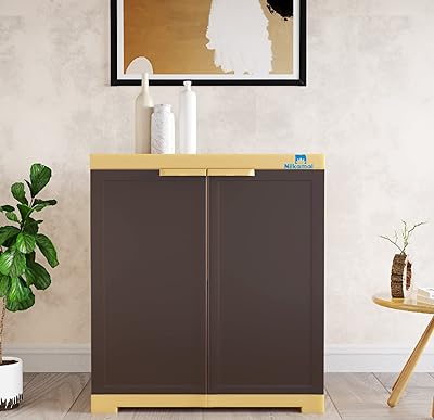 Petite armoire de rangement en plastique neilkamal freedom fms (marron foncé et biscuit)