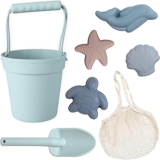 Jouets de plage en silicone gingko bleu modernes pour enfants