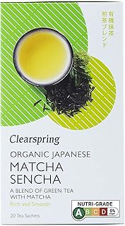 Thé vert matcha sencha japonais biologique clearspring 36 g, 20 sachets
