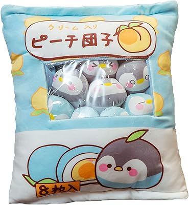 Jouet de sac pingouin en peluche mignon ninalayo, oreiller doux, jouets en peluche