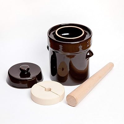 Pot de fermentation kinlei 2l - récipient en pierre pour fermenter ou mariner