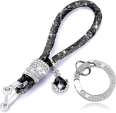Porte-clés de voiture en cristal pour femme, sangle de porte-clés compatible avec bmw