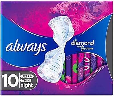 Serviettes hygiéniques always diamond pour femmes avec technologie flex foam, grande taille