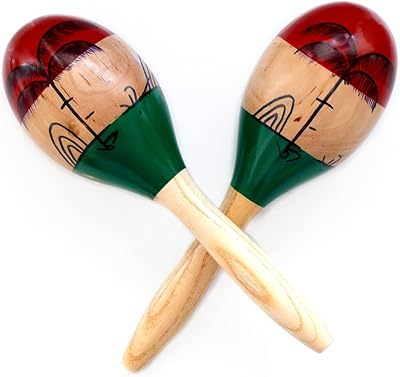 Instrument de musique maracas professionnel, 2 pièces d'instruments de musique en bois colorés