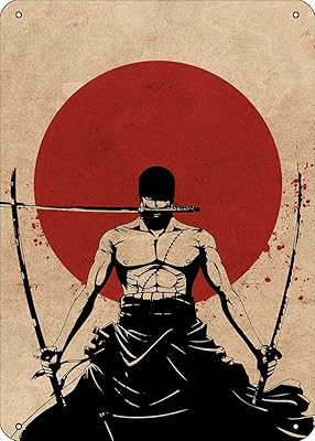 Affiche kmiiliy roronoa zoro one piece anime icônes plaque métallique en étain 8x12