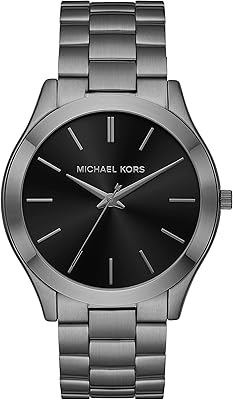 Montre à quartz runway slim en acier inoxydable pour hommes de michael kors