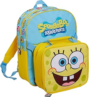 Sac à dos pour enfants bob l'éponge avec sac déjeuner isotherme pour garçons