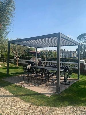 Pergola extérieure en aluminium avec lame réglable (4×3) yl13-318