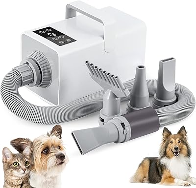 Sèche-chien, sèche-cheveux pour animaux de compagnie avec contrôle intelligent de la température, sèche-cheveux