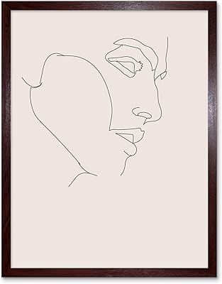 Wee blue coo dessin au trait visage homme minimaliste art print affiche encadrée décoration murale 12x16 pouces. Des économies substantielles vous attendent sur Diaytar