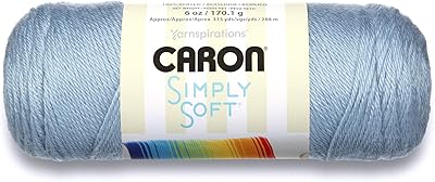 Fil caron soft solid (4) taille moyenne 100% acrylique - 170g - bleu