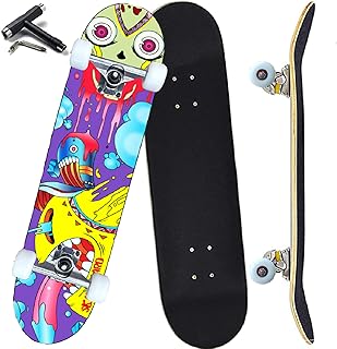 Anni fun pro skateboards complets pour débutants filles garçons enfants jeunes adolescents adultes 31" x 8" skateboards 7 couches longboard double concave en érable canadien. Diaytar Sénégal : Simplicité, rapidité, économie