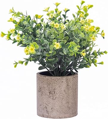 Plantes artificielles en pot, petites plantes d'intérieur artificielles, fleurs jaunes artificielles d'intérieur