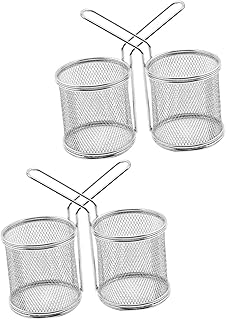 Himoton 4 pièces panier à friture en acier inoxydable passoire en métal alimentaire