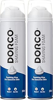 Mousse à raser dorco, 2 pièces, pesant chacune 200 ml