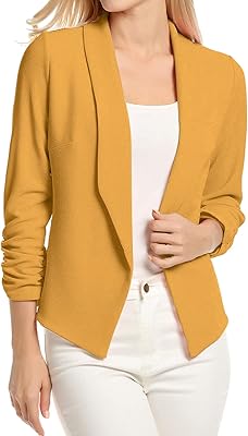 Veste formelle bogtom pour femme à manches 3/4 ouverte sur le devant