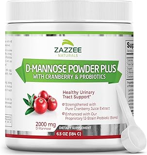 Poudre zazi d-mannose plus 67 portions 65 oz plus 5 milliards de probiotiques