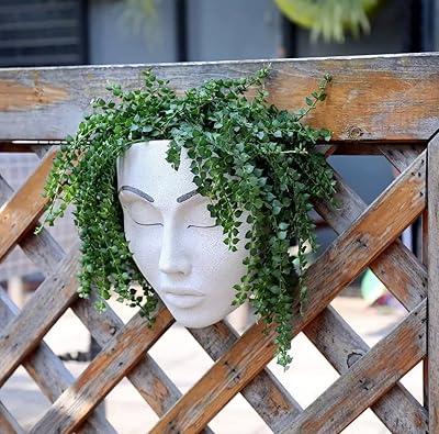 Pot de fleurs mural extérieur en résine avec trou de drainage pour plantes