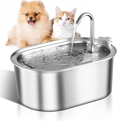 Fontaine d'eau pour chat en acier inoxydable fontaine animaux de compagnie