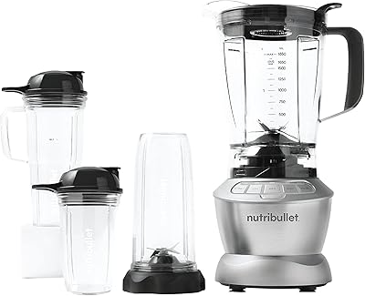 Mélangeur pleine grandeur nutribullet + combo 1200 watts, ensemble de 9 pièces, mélangeur