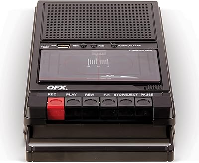 Enregistreur de bande qfx retro showbox 39 avec lecteur usb, lecteur de cassettes