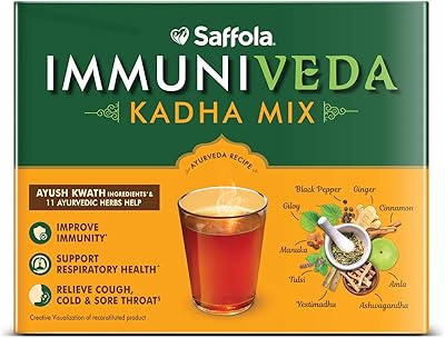 Saffola immuniveda kadha mix - 80g (20 sachets x 4g) | tisane ayurvédique
