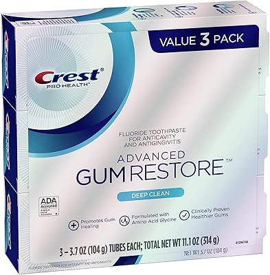 Dentifrice crest pro health advanced gum restore, nettoyage en profondeur, 3,7 oz