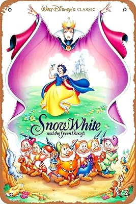 Affiche de film blanche-neige et les sept nains en métal rétro 8 x