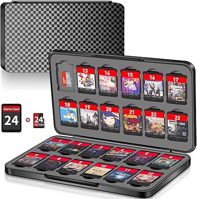 Support pour étui de jeu switch avec 24 emplacements pour cartouches et 24