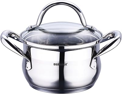 Marmite brenger gourmet en acier inoxydable avec couvercle, taille 20 cm, capacité 3,5