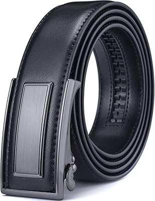 Ceinture pour hommes beltox à cliquet avec boucle en cuir noir marron bleu