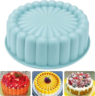 Moule à gâteau en silicone, moules à gâteau ronds antiadhésifs de 18 cm