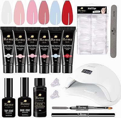 Ensemble de vernis à ongles acryliques polygel remy belle 6 couleurs avec solution
