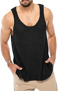 Hauts légers et décontractés sans manches pour hommes, chemise ample tricotée à bretelles
