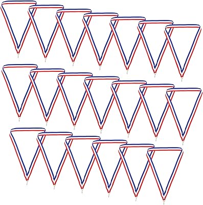 Toddmomy 20 pièces mousquetons ruban rouge blanc bleu accessoires de sport sangles médaille