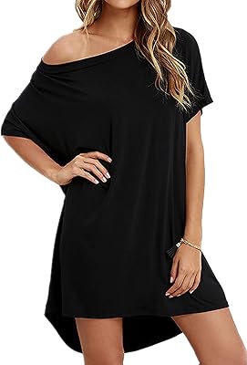 T-shirt ample pour femme, haut court pour la maison, robes courtes
