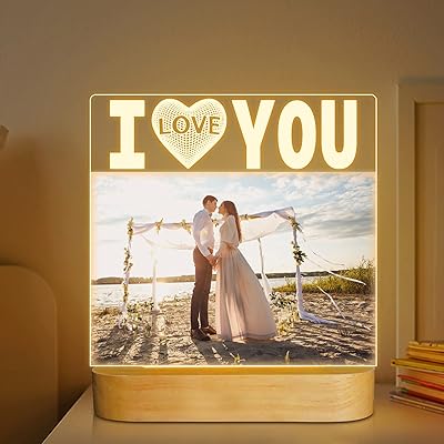 Cadre photo attivolife en acrylique i love you cadres avec led de couleur