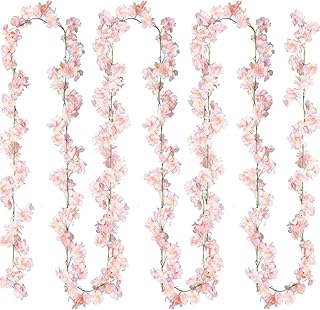 Couronne de sakura artificielle en rotin et soie, couronne suspendue pour fête