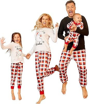 Ensembles de pyjama familiaux assortis noël avec chien, ensembles assortis pyjamas de noël