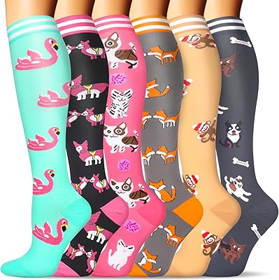 Sun feeling 6 paires de chaussettes de compression pour femmes et hommes
