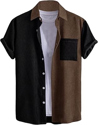 Chemises décontractées georglitter pour hommes avec col à manches courtes et boutonné