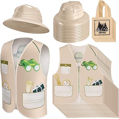 36 pièces de costume d'explorateur pour enfants comprenant 12 gilets chapeaux fête