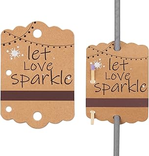 100 pièces de jolies cartes de mariage à paillettes avec porte-allumettes et batteur