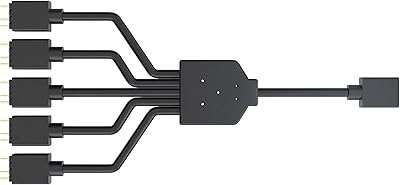 Câble répartiteur color master 1 à 5 argb, connecteur led 3 broches, 58
