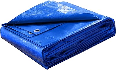 Bâche polyvalente bleue imperméable très résistante starping, grande bâche polyvalente pour tente et camping (12 x 16 pieds, bleu). Diaytar : Des prix mini pour un service maxi