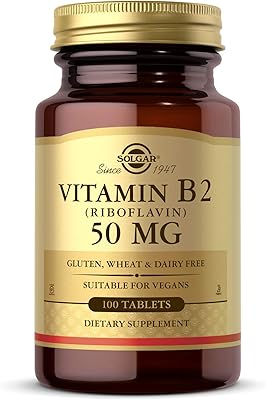 Solgar vitamine b2 riboflavine (50 mg, 100 comprimés)