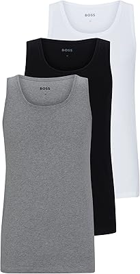 Débardeurs en coton pour hommes avec logos brodés, paquet de 3, taille l