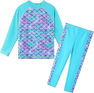 Maillot de bain deux pièces fille tfjhi 3-12 ans, upf 50+