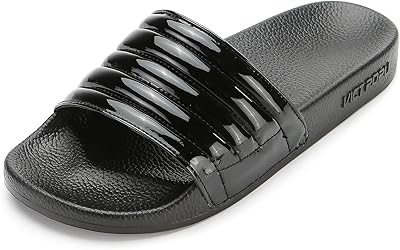 Pantoufles pour femmes été plage maison piscine sans lacet diapositives sandales plates pu