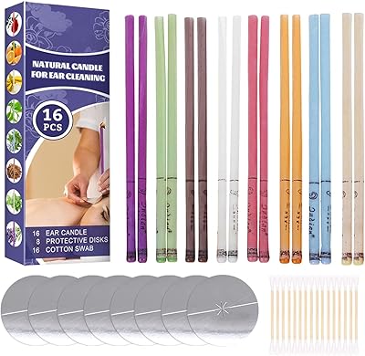 Labymos 16 pièces bougies auriculaires parfumées soins sains ingrédients naturels élimination du cérumen